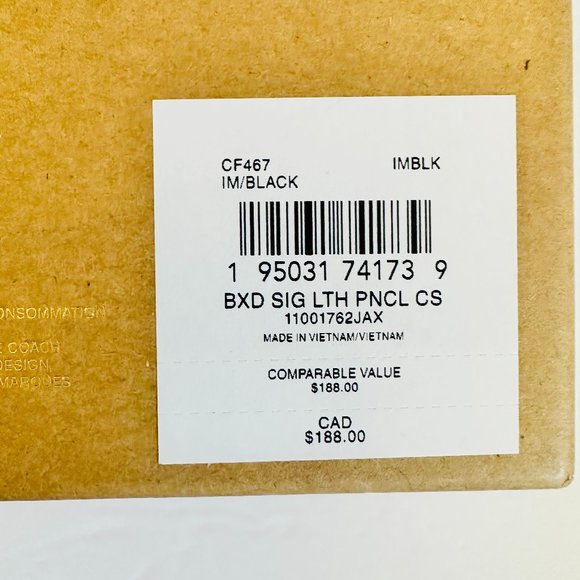 COACH SIGNATURE LOGO LEATHER PENCIL CASE ID LANYARD 3 PIECE GIFT SET BOXED - Picture 7 of 8